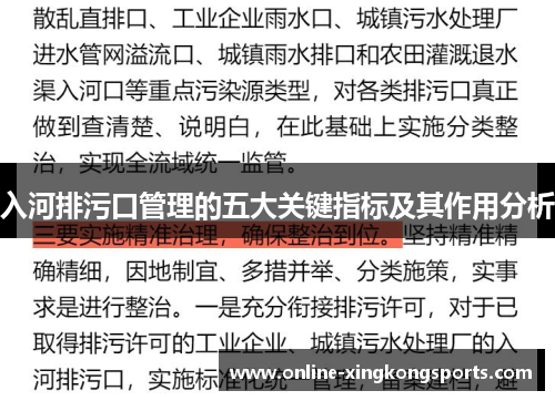 入河排污口管理的五大关键指标及其作用分析