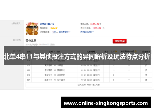 北单4串11与其他投注方式的异同解析及玩法特点分析
