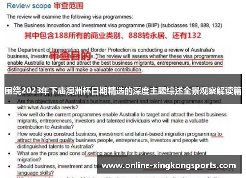围绕2023年下庙澳洲杯日期精选的深度主题综述全景观察解读篇