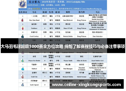 大马羽毛球超级1000赛全方位攻略 提前了解赛程技巧与必备注意事项 大马羽毛球超级1000赛全方位攻略 提前了解赛程技巧与必备注意事项